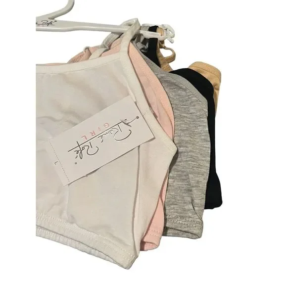 Rene Rofe Bralettes 5-Pack Girls Large Cotton Spandex Multicolor Soft Comfort - Picture 2 of 8